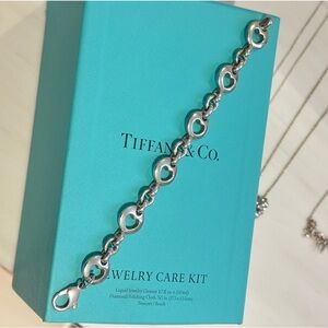 1999 Tiffany & Co. 925 Sterling Silver Stencil Heart Cut Out Bracelet